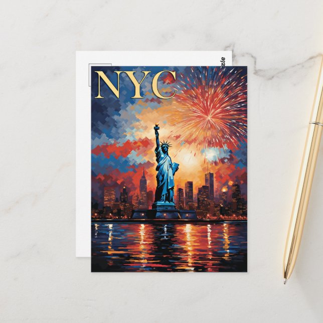 Statue of Liberty, NYC, Postcard (Front/Back In Situ)