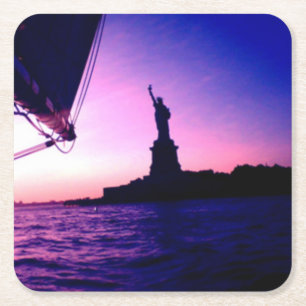 Statue of Liberty NYC Sailing July 4 Paper Coaster