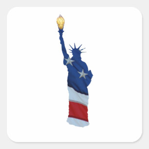 Statue of liberty on any colour square sticker