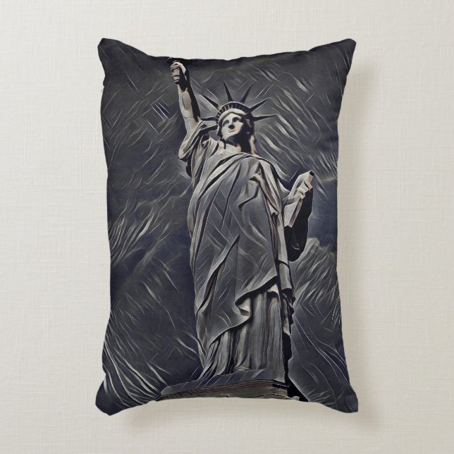 Statue of Liberty painting Decorative Cushion (Front(Vertical))