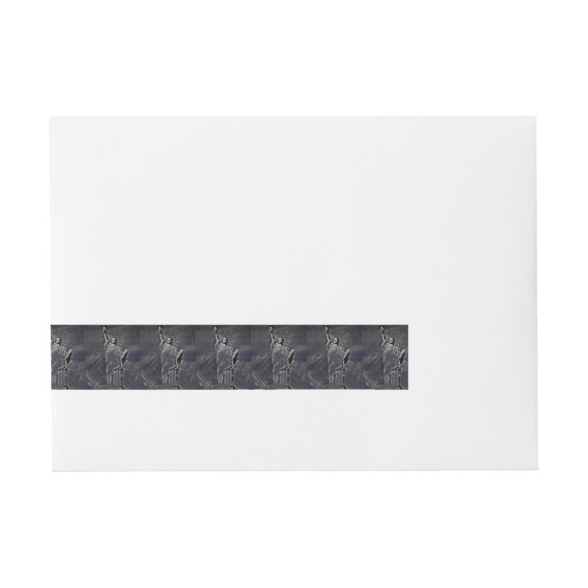 Statue of Liberty painting Wraparound Address Label (Front)