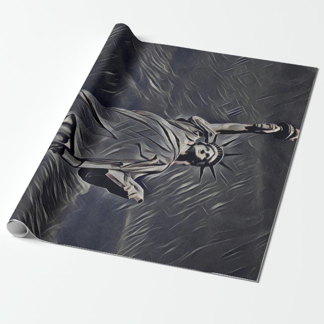 Statue of Liberty painting Wrapping Paper (Unrolled)