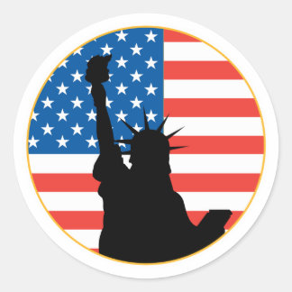 Statue Of Liberty Patriotic Design Classic Round Sticker