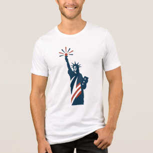 Statue of Liberty patriotic USA flag design Tri-Blend Shirt
