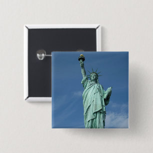 Statue of liberty photo 15 cm square badge