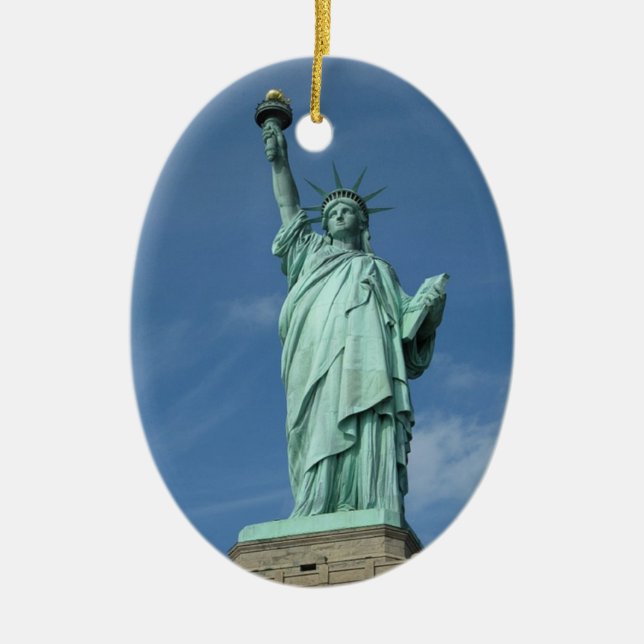 Statue of liberty photo ceramic ornament (Front)