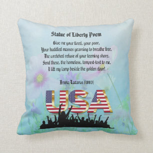 Statue of Liberty Poem, A Nation of Immigrants Cushion