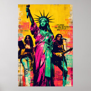 Statue of Liberty Pop Art  Poster