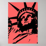 Statue of Liberty Pop Art Poster Print<br><div class="desc">New York City - United States of America National and City Symbol Statues,  Monuments and Buildings - Statue of Liberty Photo Artwork - Statue of Liberty Silhouette Pop Art Style Black & White Artwork</div>