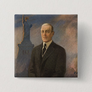 Statue of Liberty & President Woodrow Wilson 15 Cm Square Badge