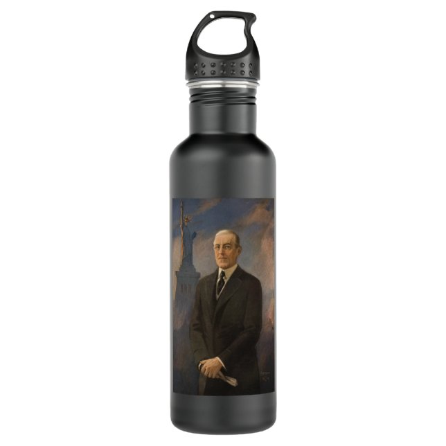 Statue of Liberty & President Woodrow Wilson 710 Ml Water Bottle (Front)