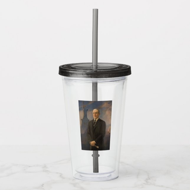 Statue of Liberty & President Woodrow Wilson Acrylic Tumbler (Front)