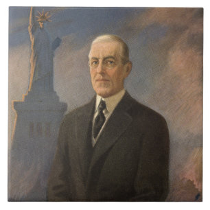Statue of Liberty & President Woodrow Wilson Ceramic Tile