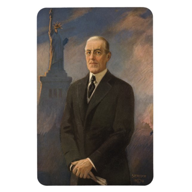 Statue of Liberty & President Woodrow Wilson Magnet (Vertical)