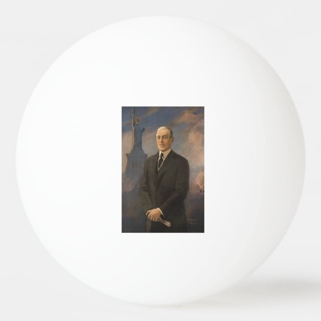 Statue of Liberty & President Woodrow Wilson Ping Pong Ball (Front)