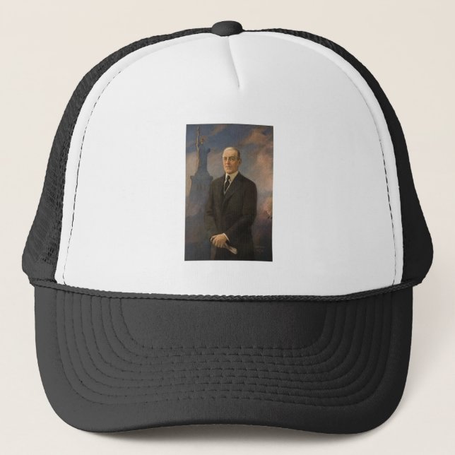 Statue of Liberty & President Woodrow Wilson Trucker Hat (Front)