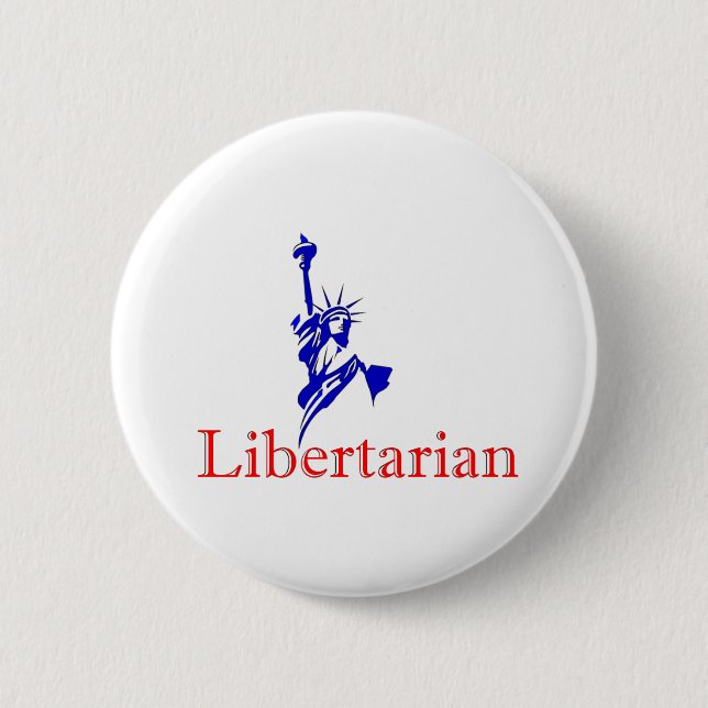 Statue of Liberty -- Retro Libertarian icon 6 Cm Round Badge (Front)