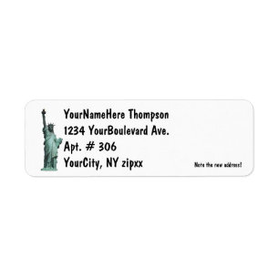 Statue of Liberty Return Address Label