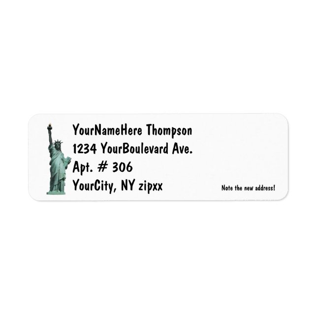 Statue of Liberty Return Address Label (Front)