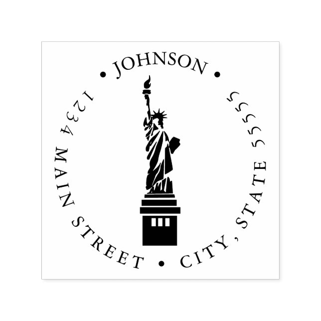 Statue of Liberty Return Label Self-inking Stamp (Design)