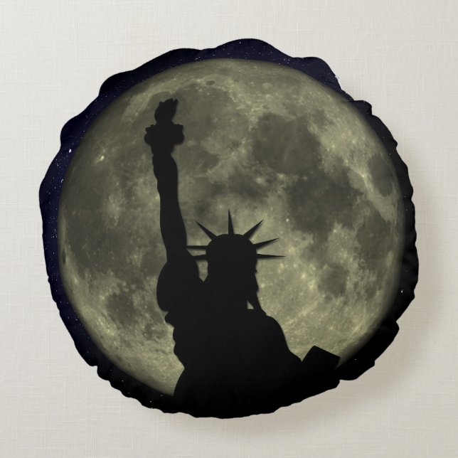 Statue of liberty round cushion (Back)