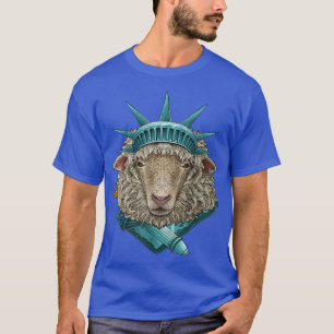 Statue Of Liberty Sheep 4th Of July Farmer USA Ame T-Shirt