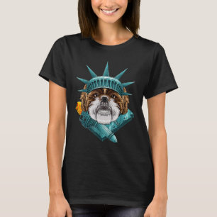 Statue Of Liberty Shih Tzu 4th Of July Dog Usa Ame T-Shirt