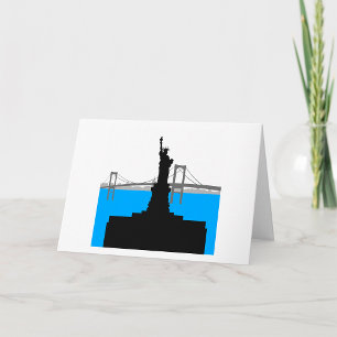 Statue of Liberty Silhouette New York Skyline Card