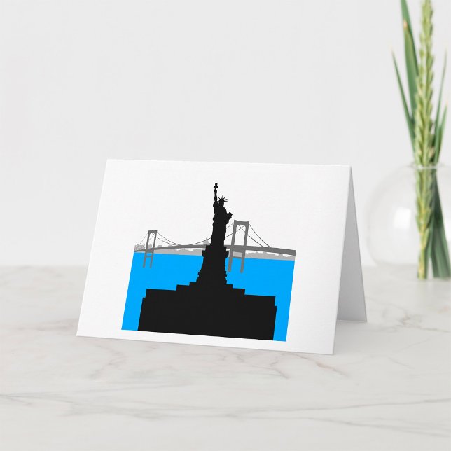 Statue of Liberty Silhouette New York Skyline Card (Creator Uploaded)
