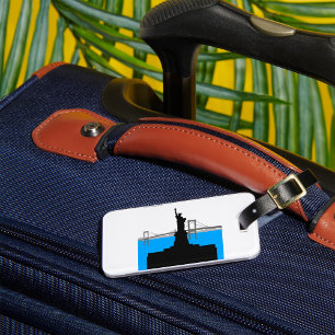 Statue of Liberty Silhouette New York Skyline Luggage Tag