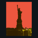 Statue of Liberty Silhouette Pop Art Poster<br><div class="desc">New York City - United States of America National and City Symbol Statues,  Monuments and Buildings - Statue of Liberty Photo Artwork - Statue of Liberty Silhouette Pop Art Style Artwork</div>