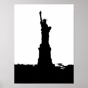 Statue of Liberty Silhouette Poster Print