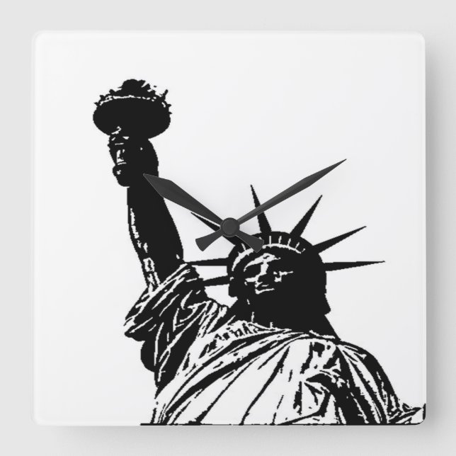 Statue of Liberty Square Wall Clock (Front)