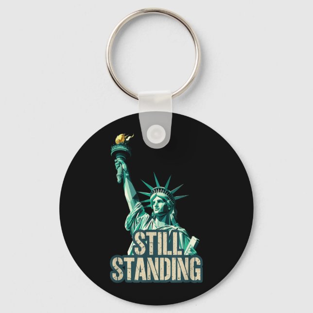 Statue of Liberty Still Standing USA Pride Key Ring (Front)