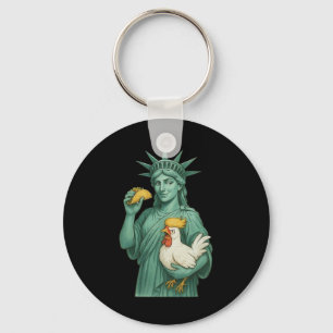 Statue Of Liberty Subtle Anti Trump Chicken Taco T Key Ring