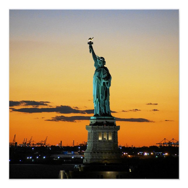 Statue of Liberty Sunset New York Poster (Front)