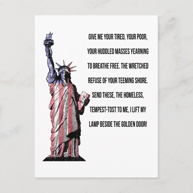 Statue Of Liberty The New Colossus Postcard (Front)