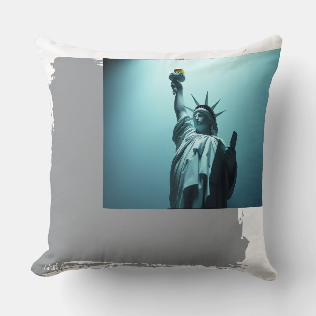 Statue of Liberty Throw Pillow (Front)
