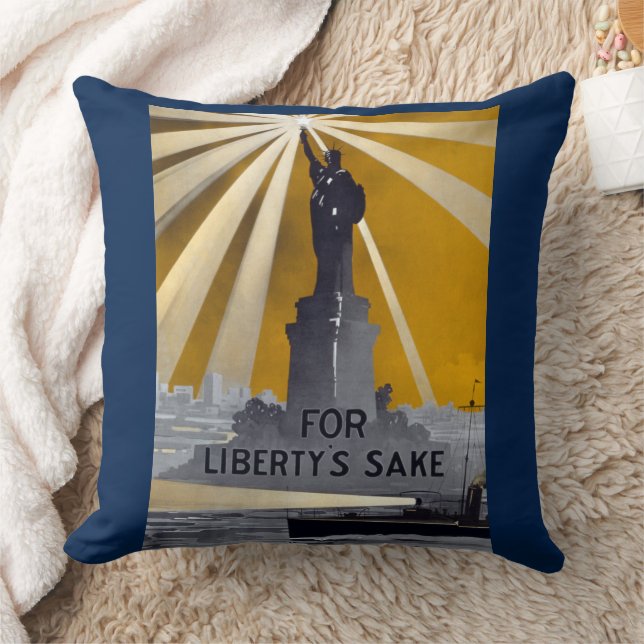 Statue of Liberty Torch & US Navy World War II    Cushion (Blanket)