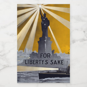 Statue of Liberty Torch & US Navy World War II Wine Label