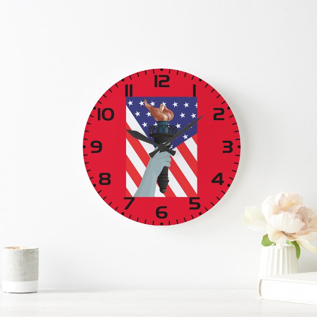 Statue of Liberty Torch with American Flag  Large Clock (Creator Uploaded)