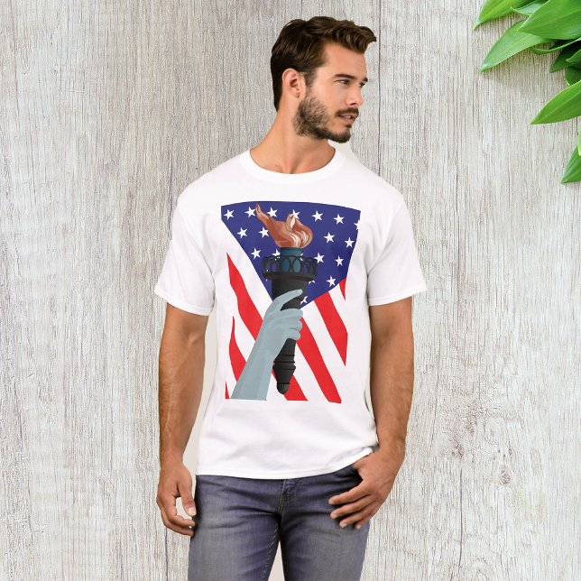 Statue of Liberty Torch with American Flag  T-Shirt (Creator Uploaded)