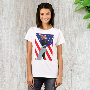 Statue of Liberty Torch with American Flag  T-Shirt