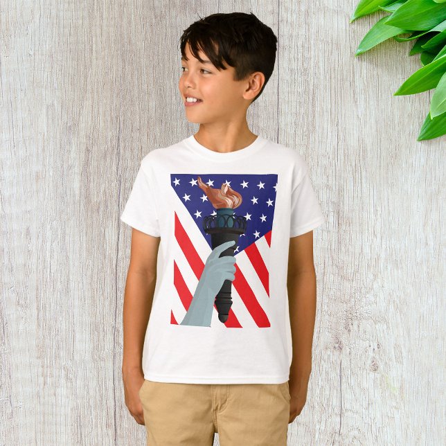 Statue of Liberty Torch with American Flag  T-Shirt (Creator Uploaded)