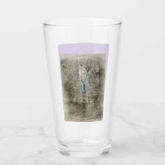 Statue of Liberty Travel Map Pint Glass Tumbler