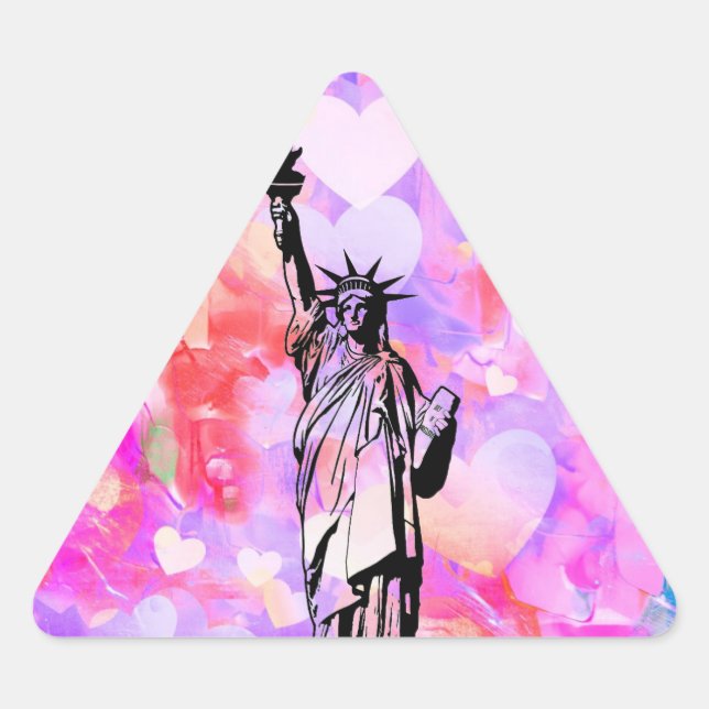 Statue of Liberty Triangle Sticker (Front)