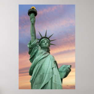 statue of liberty under vivid sky poster