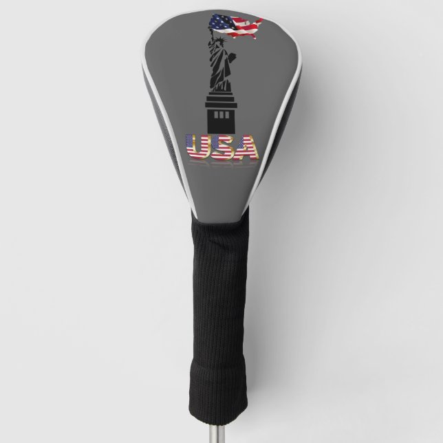 Statue of Liberty undulating flag Golf Head Cover (Front)