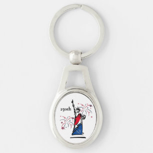 Statue of Liberty w/ Fireworks 250th Independence Key Ring