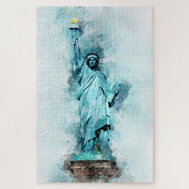 Statue of Liberty Watercolor Jigsaw Puzzle (Vertical)